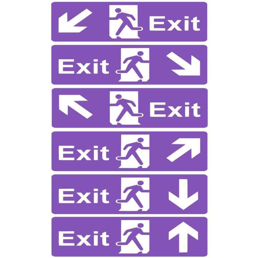 【全16色】6枚セット!!!EXIT Sticker /出口/非常口/ ステッカー/シール/ Vinyl/Decal /バイナル/デカール1
