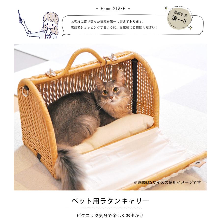 ペット用 キャリーバッグ ラタン Sサイズ | ペット S キャリーバック 犬 猫 ペットバック ペットボストン 犬用 猫用 小型 通院 ペットキャリの画像