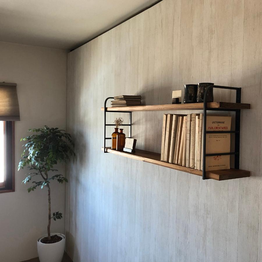 日型 アイアンシェルフ 壁掛け 吊り棚 ラック オシャレ 男前インテリア