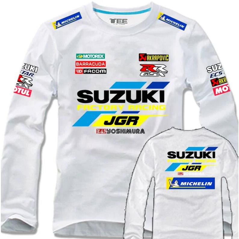 スズキ SUZUKI RACING 長袖Tシャツ オートバイ レーシング バイクウエア 長袖 アウトドア スポーツ qwe9849as4d
