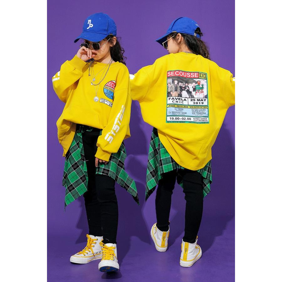 海外輸入 キッズ ダンス衣装 ヒップホップ セットアップ チェック柄 Hiphop 長袖 巻きスカート トップス ズボン 男の子 女の子 子供服 韓国 かっこいい 白 ジーンズ Materialworldblog Com