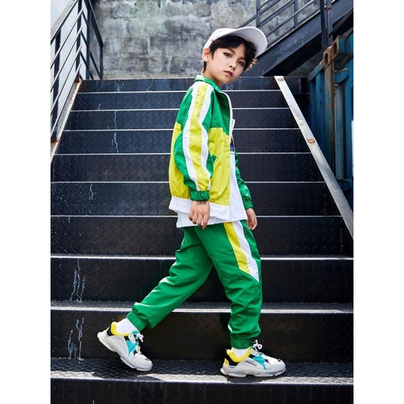 税込 キッズ ダンス 衣装 セットアップ チェック柄 ヒップホップ かっこいい 黒 ホワイト グリーン チェック柄トップス チェック柄パンツ カーゴパンツ Hippop ジャズダンス 白 原宿 子供服 韓国 発表会 ステージ衣装 大きいサイズ 110 180 送料無料 Qdtek Vn