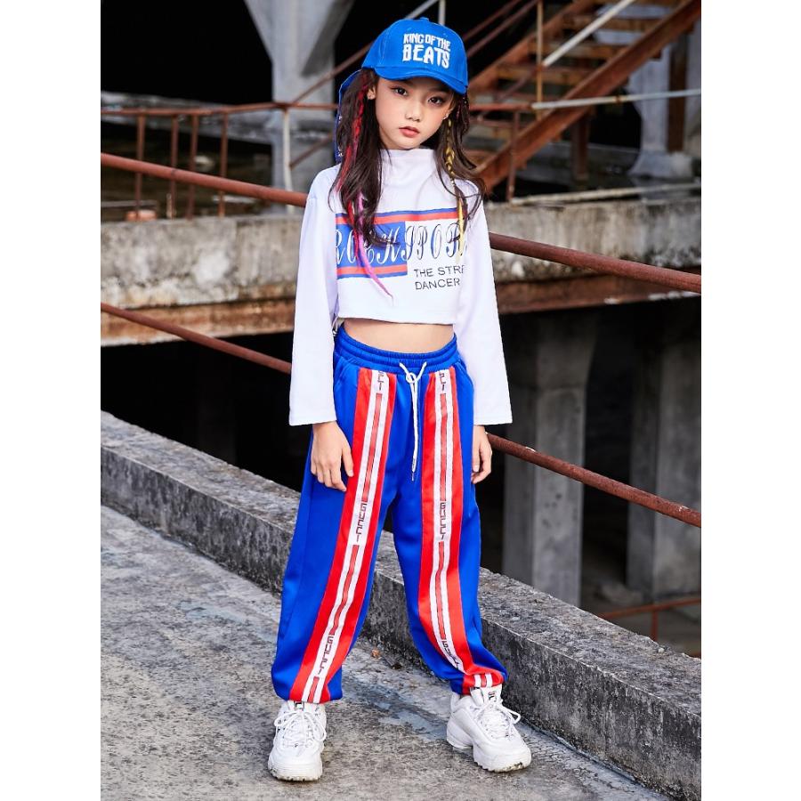 キッズ ヒップホップ ファッション ダンス衣装 派手 K Pop 韓国 セットアップ 白 青 赤 19bkj122 コーティーヤ 通販 Yahoo ショッピング