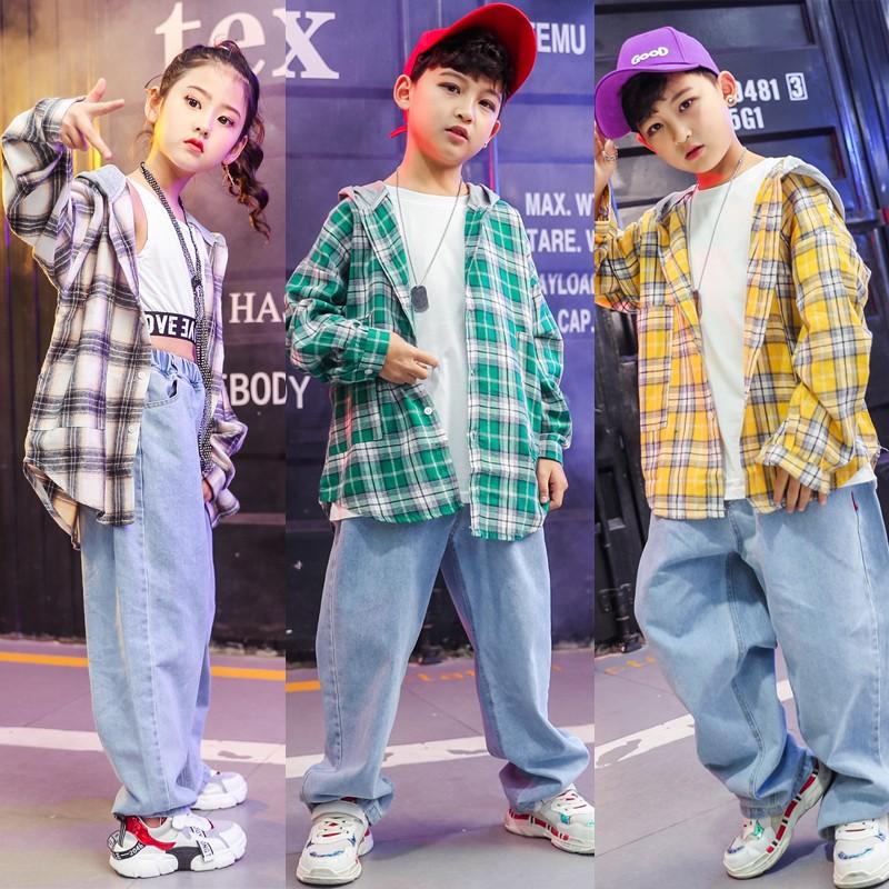 大特価 ダメージ加工 デニムパンツ キッズ ダンス衣装 ヒップホップ セットアップ 子供 ダンスシャツ チェック柄 ジーンズ 男の子 女の子 ジャズダンス 練習着 Materialworldblog Com