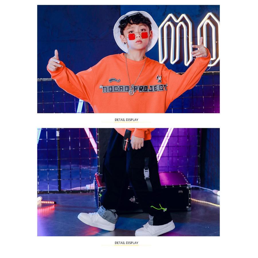男の子 キッズ ダンス衣装 ヒップホップ セットアップ 子供 ダンスパンツ ダンストップス おしゃれ Hiphop 長袖 演出服 ジャズダンス 女の子 ステージ衣装 超特価sale開催