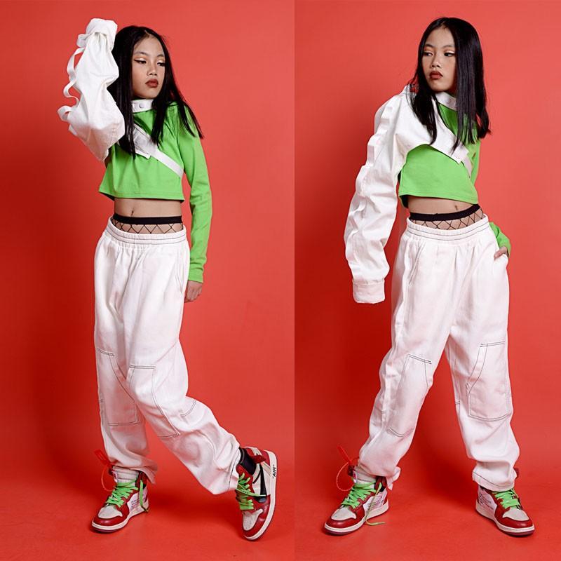 蛍光色シャツ パーカー ジャズダンス キッズ ダンス衣装 ヒップホップ 上下 セットアップ デニムズボン サルエルパンツ Hiphop 演出服 長袖 ステージ衣装 練習着 19xwt91 コーティーヤ 通販 Yahoo ショッピング