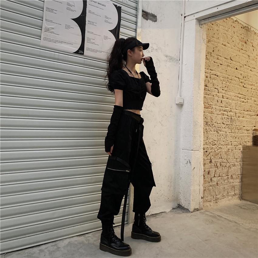 ボトムス カーゴパンツ スポーティ ヒップホップ ダンス 衣装 韓国ファッション ストリート風 個性的 服 原宿系 男女兼用 drxh11 コーティーヤ 通販 Yahoo ショッピング