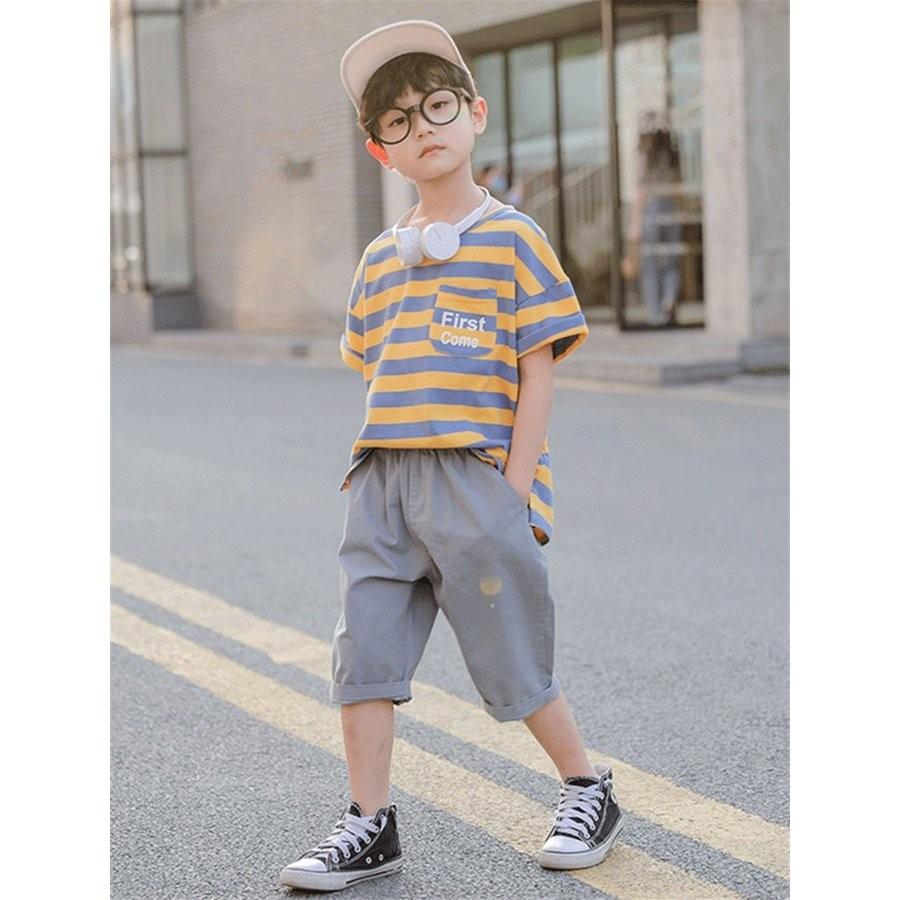 子供服 セットアップ キッズ 男の子 夏 上下セット 2点セット Tシャツ 半袖 ストライプ ハーフパンツ 半ズボン スポーツウェア おしゃれ 可愛い カジュアル 新品 et69 コーティーヤ 通販 Yahoo ショッピング