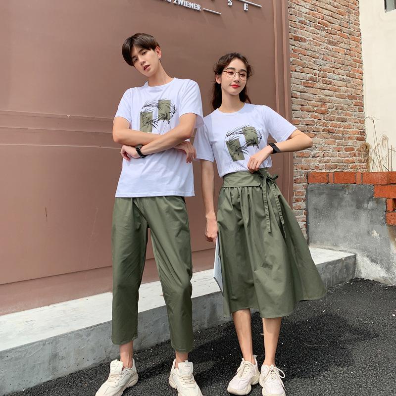 カップル ペアtシャツ 半袖 ペアルック お揃い 服 夏 花柄 パンツ 韓国ファッション デート おでかけコーデ おそろ オルチャンファッション ql18 コーティーヤ 通販 Yahoo ショッピング