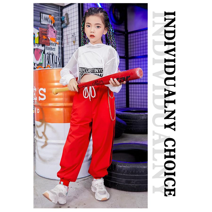 100%品質保証!キッズ ダンス衣装 セットアップ ズボン 女の子 赤 子供服 練習着 トップス ヒップホップ 体操服 ガールズ チア HIPHOP 白 長袖 ステージ衣装 社交ダンス キッズ ダンス衣装 女の子 ヒップホップ チアガールズ ダンス 赤メッシュ トップス 白ベスト ロングパンツ へそ出し ジャズダンス ステージ衣装 練習着 体操服 120-170cm 送料無料