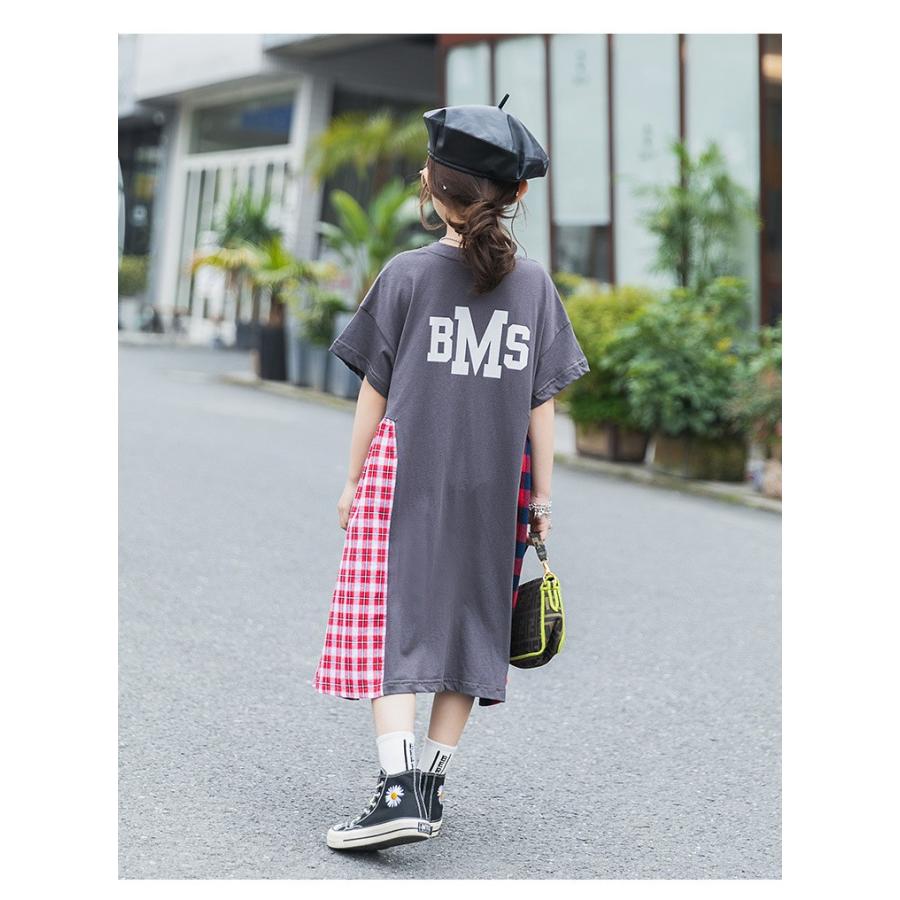 親子服 半袖 Tシャツ ワンピース キッズ 子供 韓国風 子供服 母さん子 ワンピースドレスレディース 姉妹ペア服 レタープリント 女の子 柔らかい 可愛い 夏服 一部予約販売中