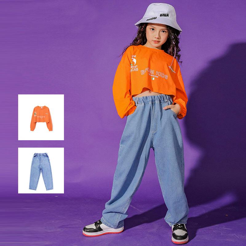 評価 ジャズダンス キッズ ダンス衣装 ヒップホップ セットアップ 子供 デニムパンツ ダンストップス Hiphop 演出服 長袖 ステージ衣装 練習着 おしゃれ Materialworldblog Com