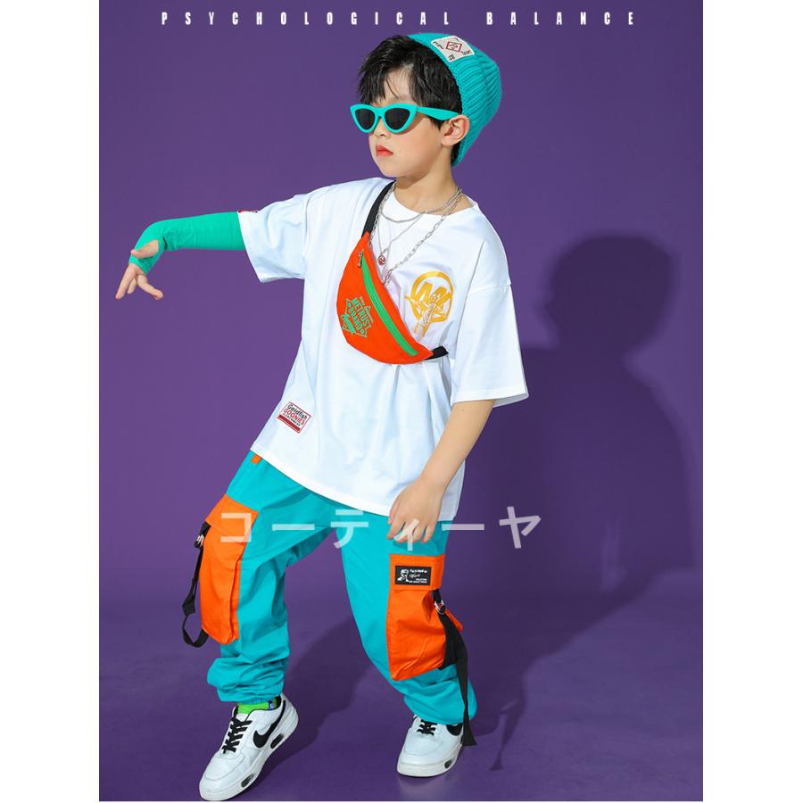 初売り キッズダンス衣装 Hiphop ヒップホップ 韓国子供服 ジャズダンス 夏 応援団 ステージ衣装 練習着 ダンスウェア 発表会 女の子 男の子 上下セット Tシャツ パンツ Cisama Sc Gov Br