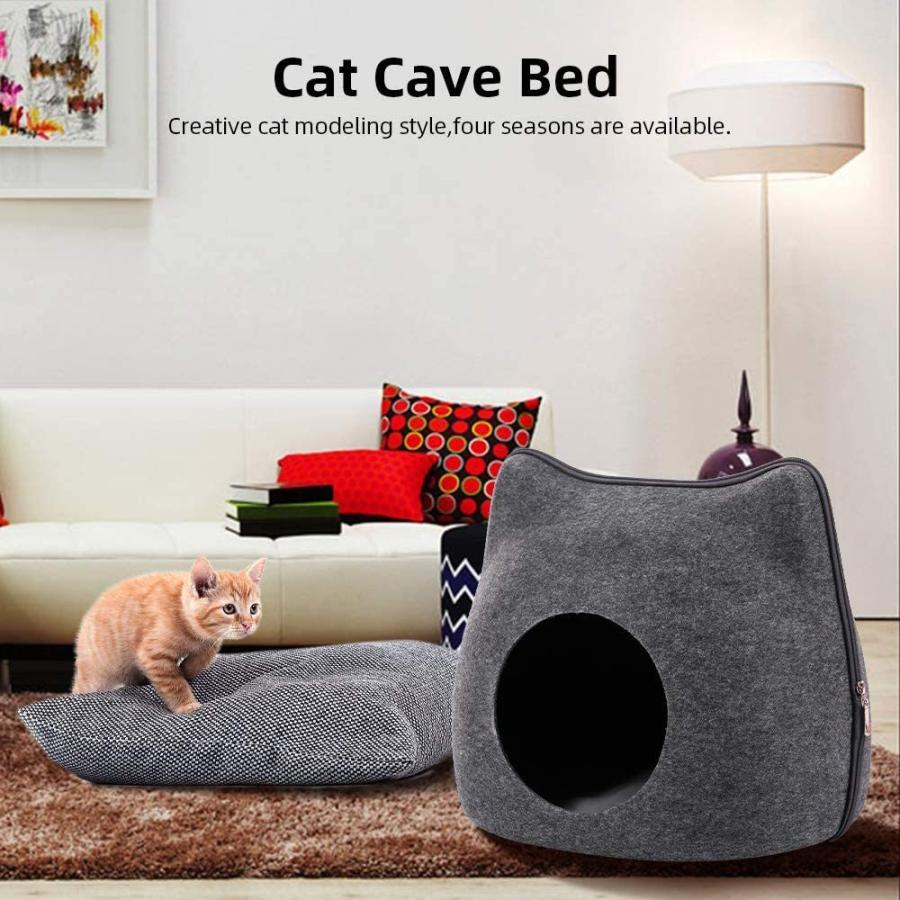 猫ハウス 猫ベッド ベッド保温ドーム型 保温防寒 お昼寝 ベッド 秋冬用 丈夫 可愛い猫耳型 ペット寝袋 綿の敷き物付き 風を防ぐ 冬用 あったか 21cw11 コーティーヤ 通販 Yahoo ショッピング