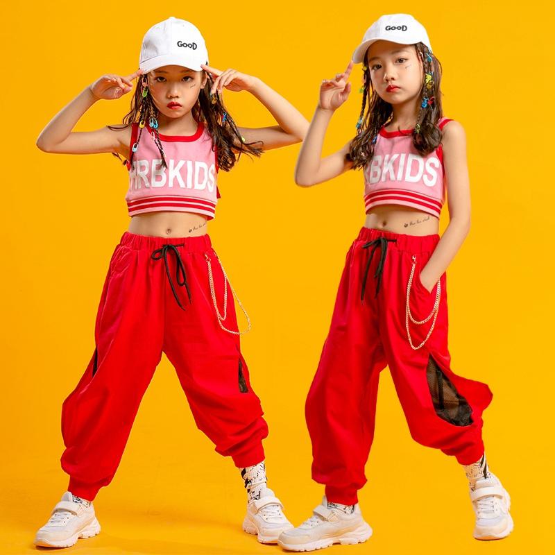 韓国子供服 Hiphop ヒップホップ ステージ衣装 キッズダンス衣装 Jazz 応援団 ジャズダンス 練習着 体操服 ダンスウェア 団体服 女の子 Tシャツ セット