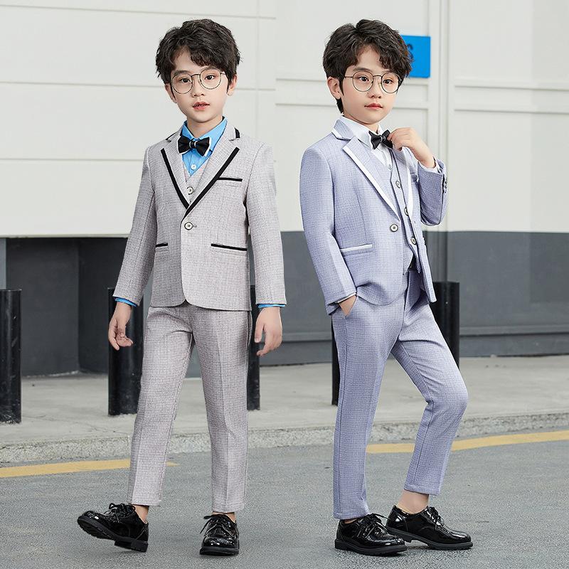 子供 スーツ 男の子 5点セット黒 縦縞 フォーマル キッズ 入学式 発表 