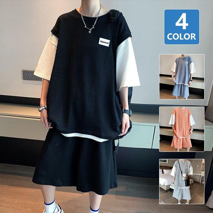 送料無料 上下セット セットアップ Tシャツ ハーフパンツ 半袖 メンズ 夏 ルームウェア 部屋着 ゆったり いラインアップ