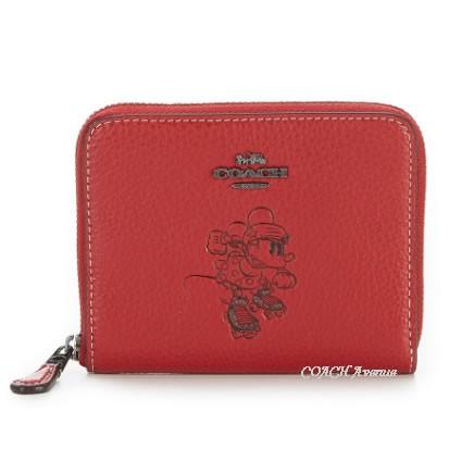 Coach b コーチ ディズニー ミニー マウス モチーフ スモール ジップ アラウンド ウォレット レッド ミニーイラスト入りボックス付き セール br コーチアベニュー 通販 Yahoo ショッピング