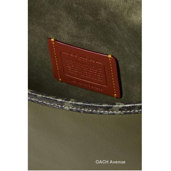 【COACH 】ダークグリーン ショルダーバッグ(新品未使用品) ￼ 国内即発！コーチ レザースマホショルダーバッグ ダークグリーン