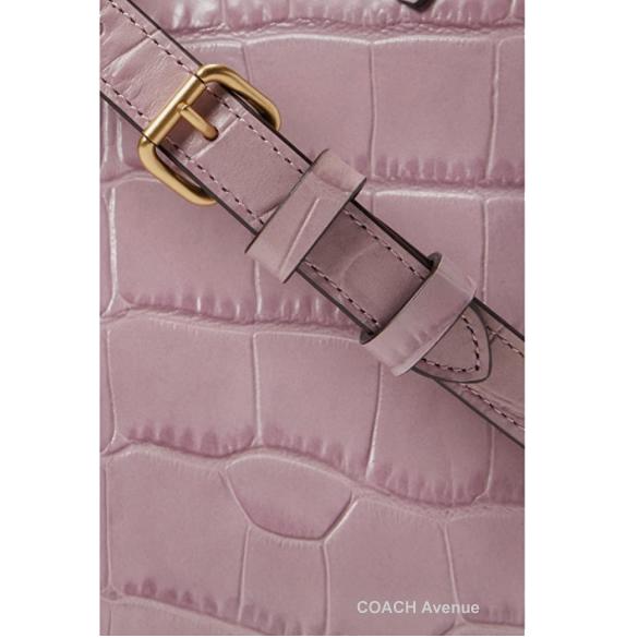 美品 コーチ　マディソン　パープル 　クロコ型押し 　バーガンディ　トートバッグ COACH なくなり次第終了セール コーチ C8632 エンボスド
