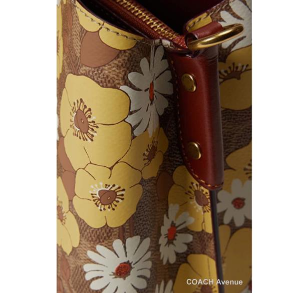 COACH フラワーカゴバック 楽天市場】Coach コーチ Floral Print Willow Backet Bag C9722