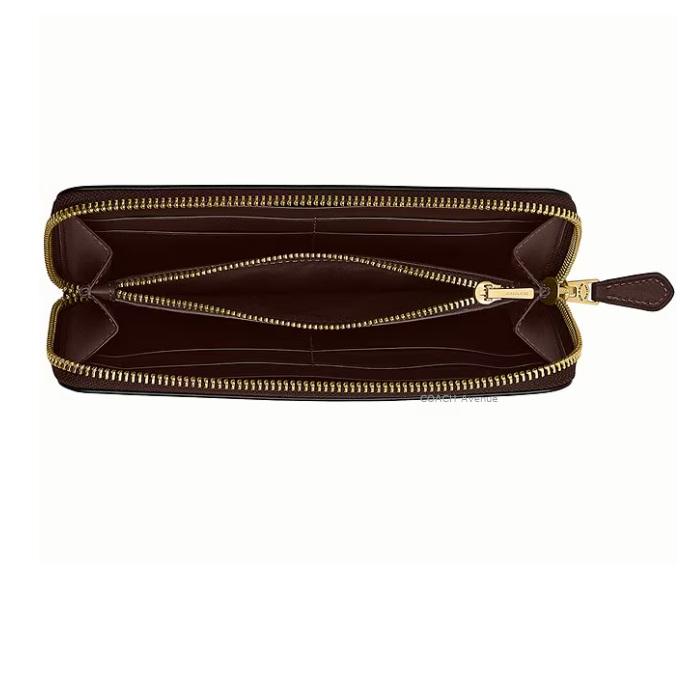 美品✨COACH　アコーディオン ジップ ウォレット　ダークブラウン COACH（コーチ） COACH CCY19 ニューヨーク スリム アコーディオン