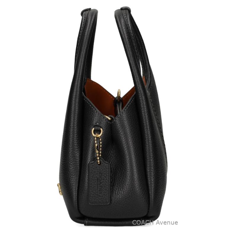 【未使用】COACH コーチ カバン　ブラック　レザー COACH】コーチ スムースカーフレザー シグネチャー 型押し ミニ