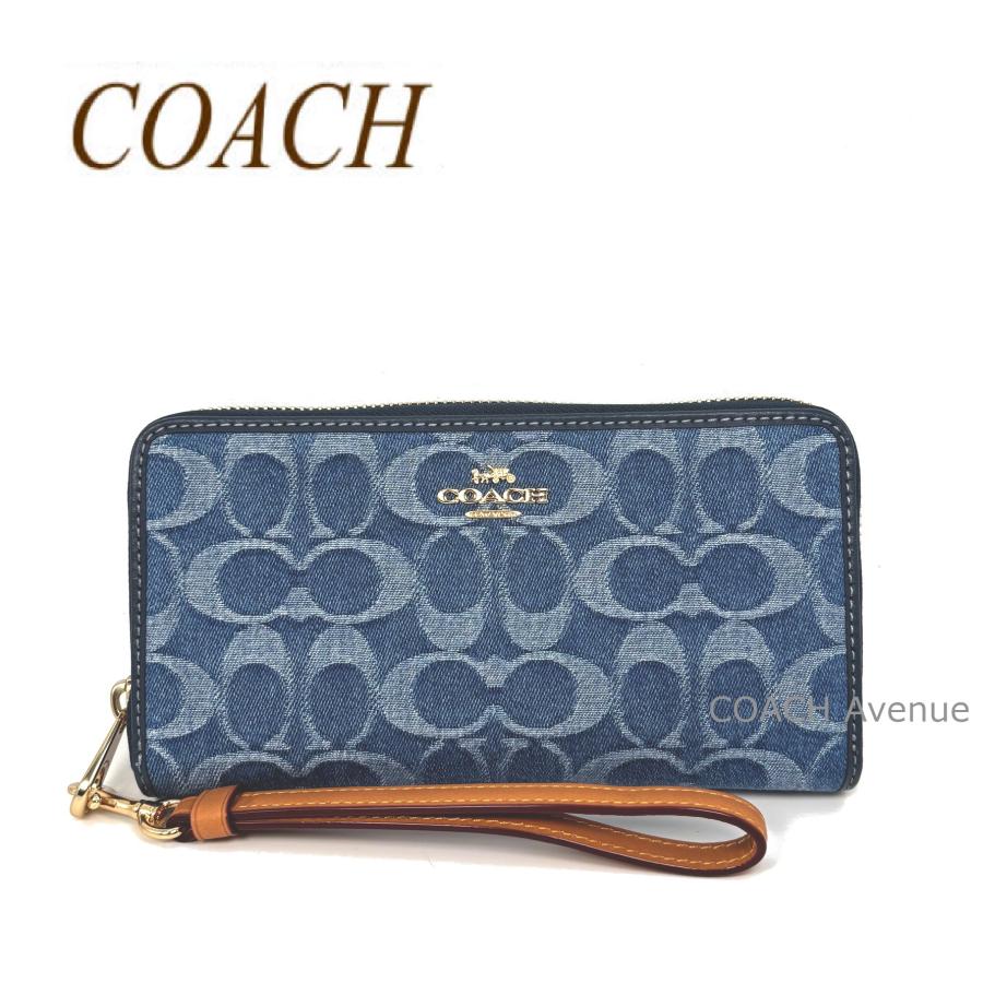 COACH（コーチ） 最新作 デニムが可愛い COACH CDE93 ロング ジップ