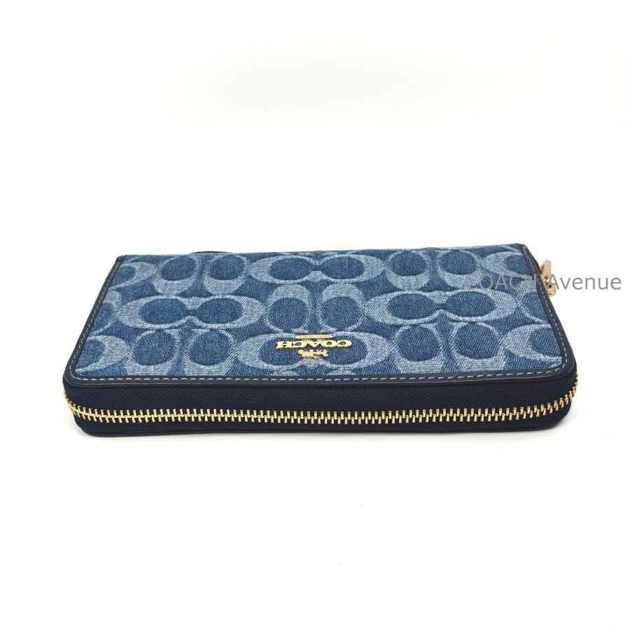 COACH（コーチ） 最新作 デニムが可愛い COACH CDE93 ロング ジップ