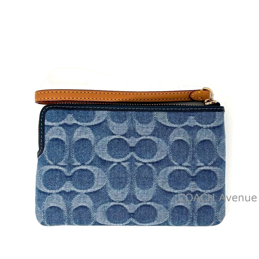 完売アイテム COACH CDF35 コーナージップ リストレット シグネチャー デニム ポーチ 送料無料 日本未入荷 アウトレット_1
