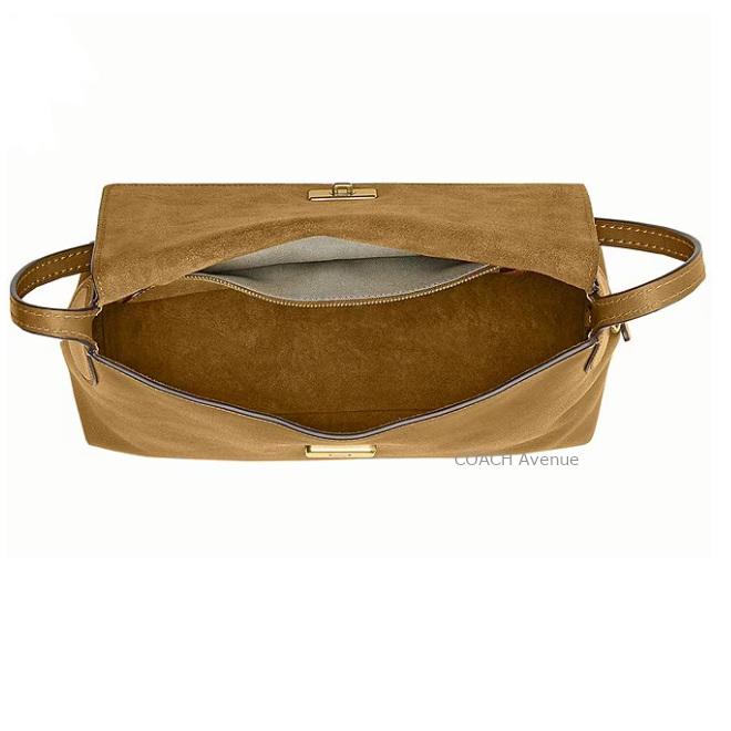 コーチ COACH CDS58 チェルシー ショルダー バッグ 30 ミューテッド オリーブ ライトブラウン レザー 肩がけ 正規店商品 送料無料の画像