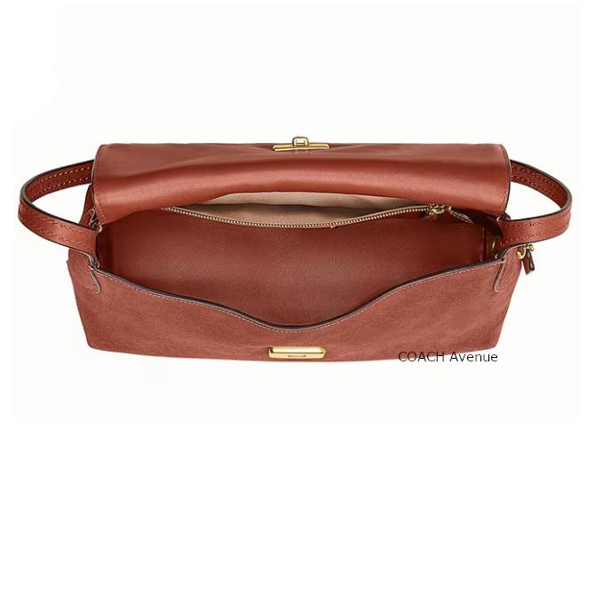 コーチ COACH CDS59 チェルシー スエード ショルダー バッグ 30 クレイ ブラウン 明るい茶色 肩がけ 正規店商品 送料無料の画像
