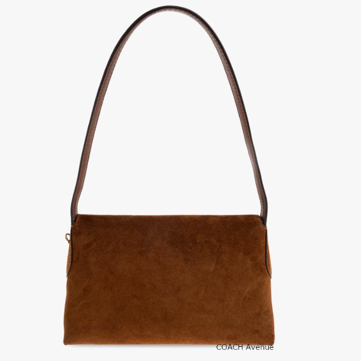コーチ COACH CDS59 チェルシー スエード ショルダー バッグ 30 ウォーム ブラウン 茶色 肩がけ 正規店商品 送料無料の画像