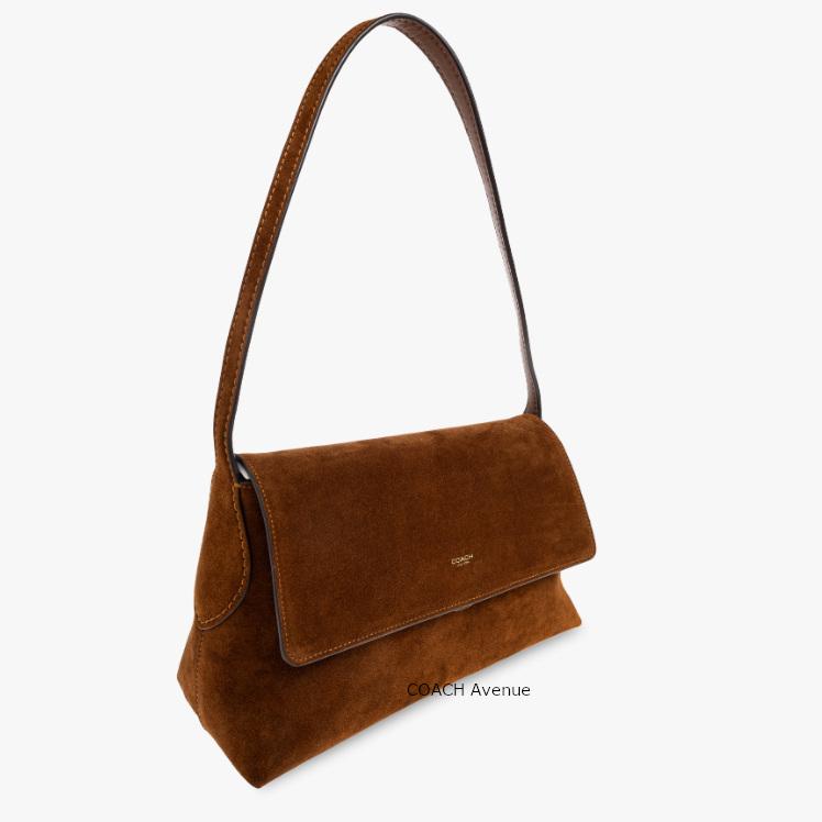 コーチ COACH CDS59 チェルシー スエード ショルダー バッグ 30 ウォーム ブラウン 茶色 肩がけ 正規店商品 送料無料の画像