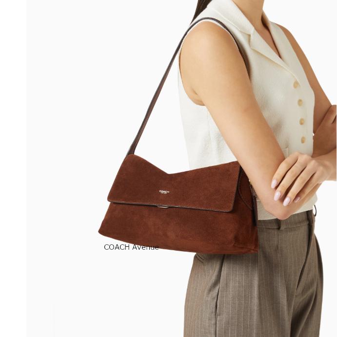 コーチ COACH CDS59 チェルシー スエード ショルダー バッグ 30 ウォーム ブラウン 茶色 肩がけ 正規店商品 送料無料の画像