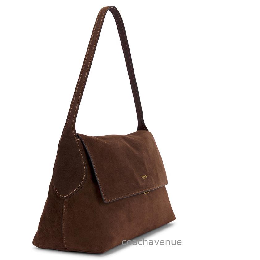 COACH スエード トートバッグ ダークブラウン COACH（コーチ） COACH CDT20 チェルシー スエード ショルダー バッグ