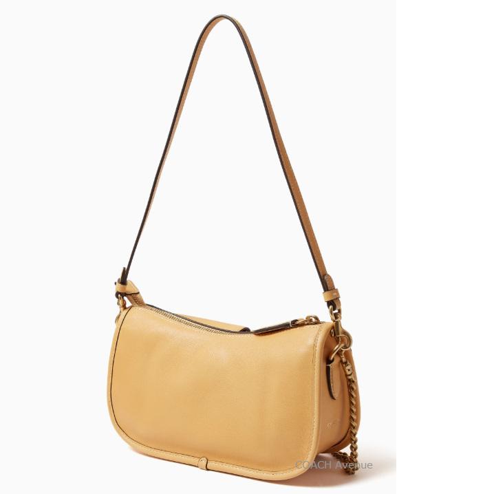 コーチ COACH CDZ20 ツイン ターンロック ウェイバリー バッグ バニラ イエロー 黄色 レザー 肩がけ ショルダー クロスボディ 斜め掛け 3way 正規店 送料無料の画像