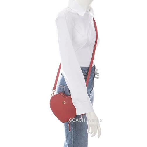 コーチ COACH CE724 レザー ハート クロスボディ バッグ レッド