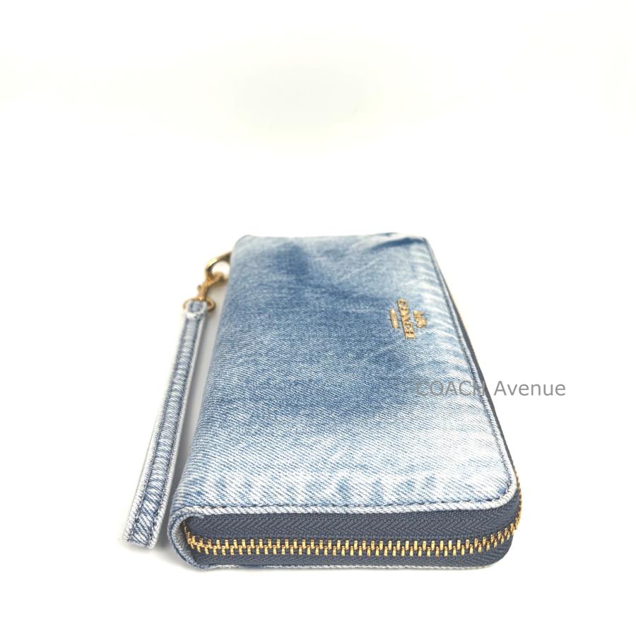 新品 コーチ COACH 長財布(ラウンドファスナー) ロング ジップアラウンド ウォレット ブルー 青 COACH（コーチ） 最新作 デニムが可愛い COACH CEC21 ロング ジップ