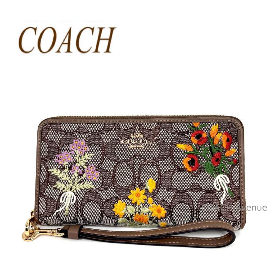 COACH コーチ 長財布　メンズ　レディース　ウォレット　花柄　シグネチャー コーチ COACH 財布 レディース 長財布 花柄 シグネチャー ラウンド