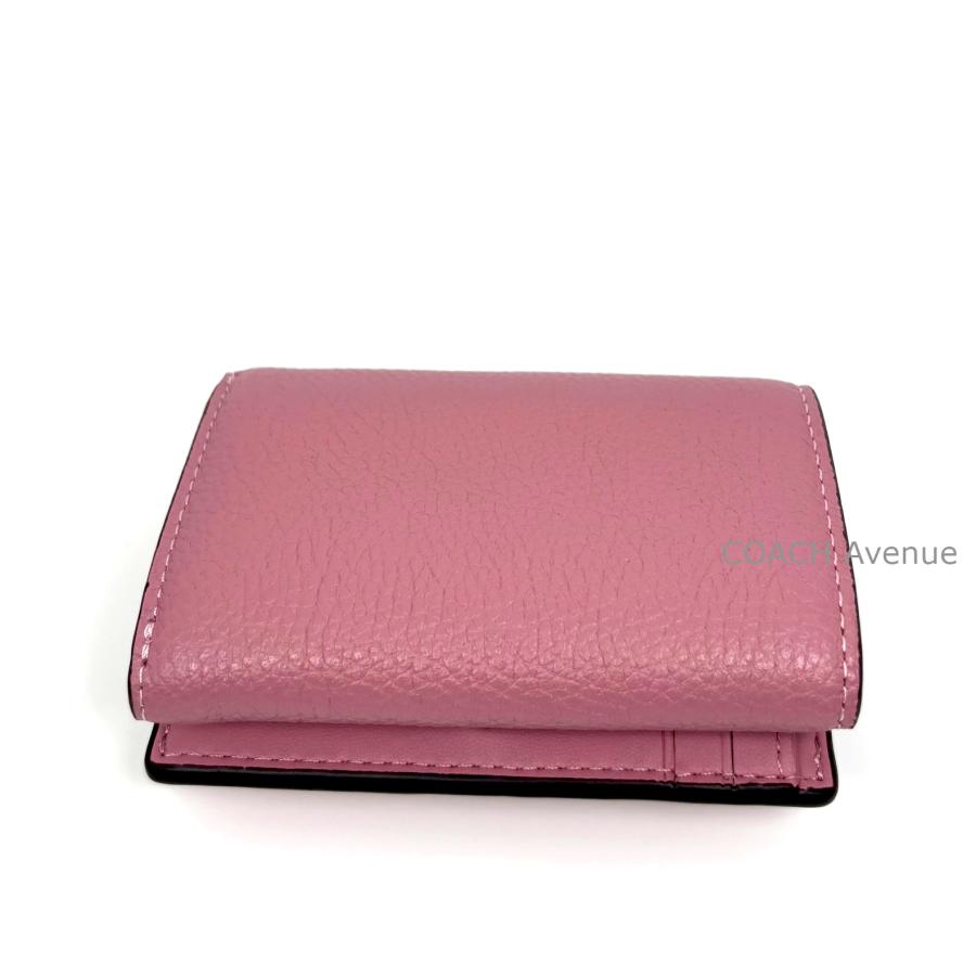 週末セール【限定品】コーチ三つ折り財布ピンク【新品未使用】コンパクト財布 COACH コーチ 三つ折り財布 ピンク レザー ミニ財布 コンパクト