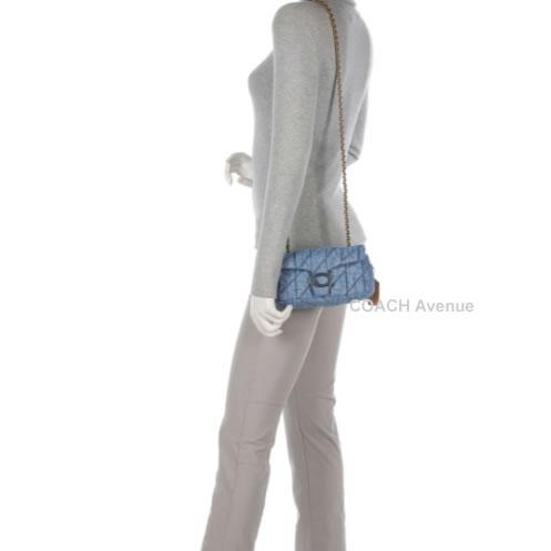 コーチ COACH CR701 タビー ショルダー バッグ 20 キルティング デニム  