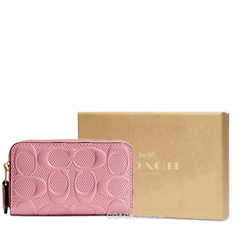 COACH コーチシグネチャー パテントレザーピンク二つ折り財布 COACH（コーチ） コーチギフトボックス付き COACH CX197B パテント