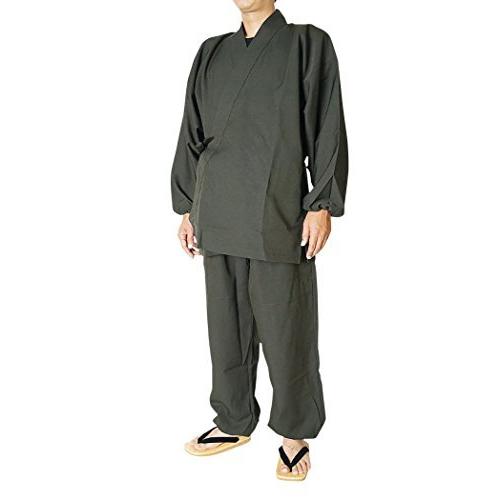 【ギフト】 日本製 作務衣 匠の粋蓮 深緑) (S, S/M/L/LL 寺院作務衣 さむえ 作務衣 着物