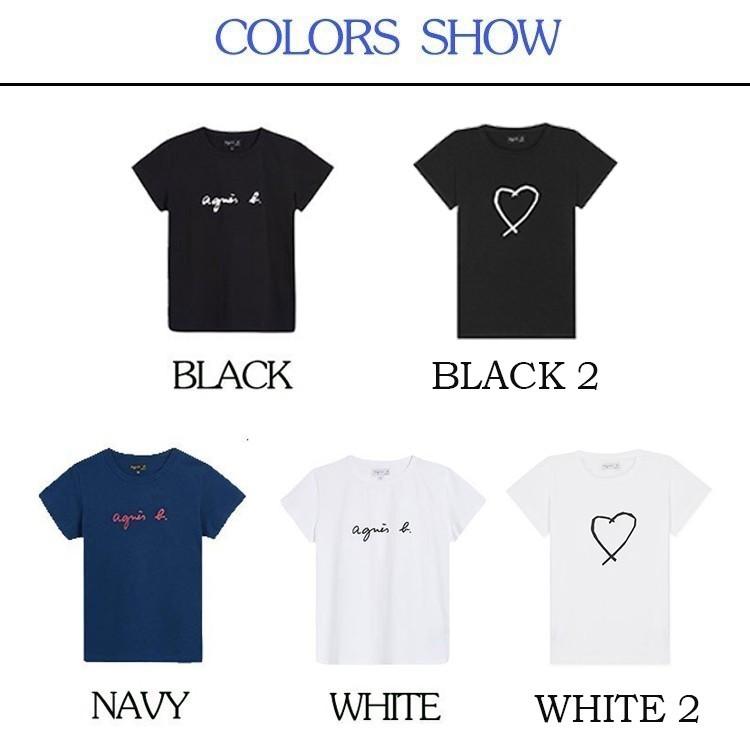 在庫処分 アニエスベー レディース Tシャツ ストアー 半袖 カットソー 5colors B Agnes ロゴtシャツ コットン100
