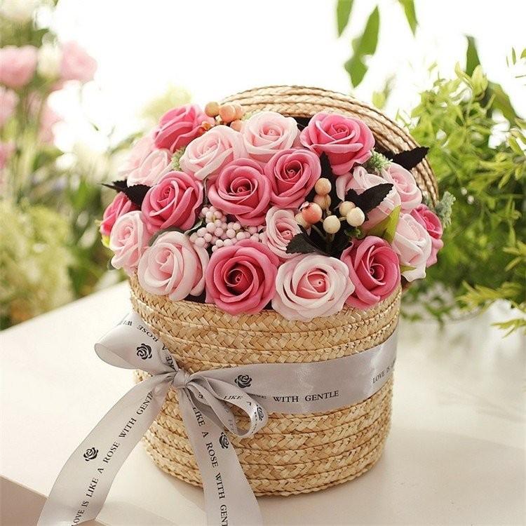 ソープフラワー 造花 花かご２１本プレゼント バラ 誕生日 シャボンフラワー お見舞い お返し結婚式 お祝い贈り物 送料無料 母の日 She Cobalt Shop 通販 Yahoo ショッピング