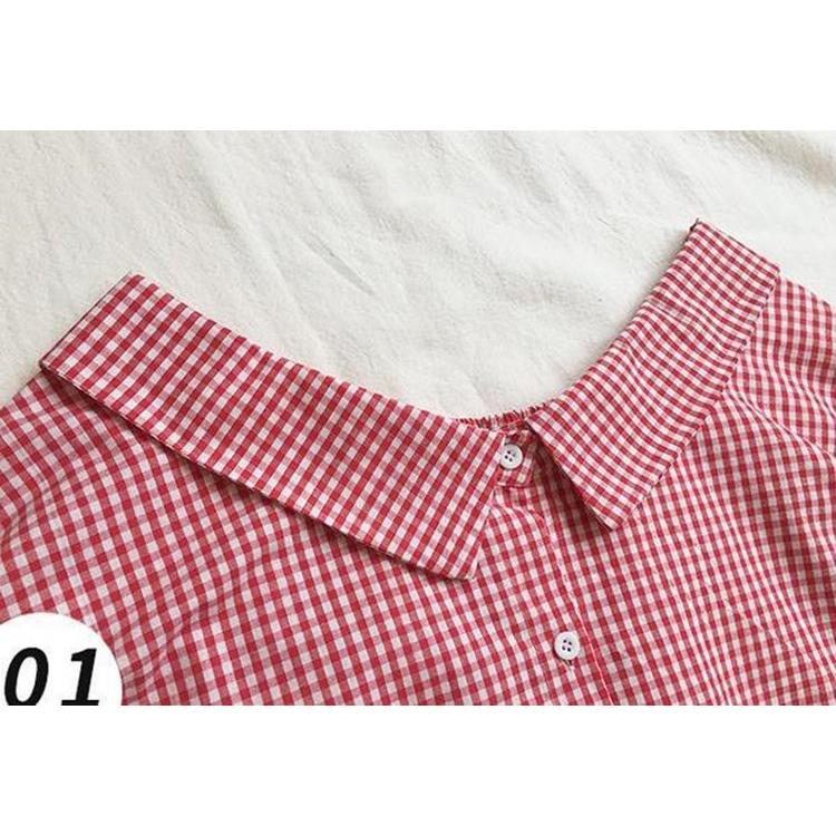 オフショル ギンガムチェックシャツ コーデ レディース ブラウス シャツ カットソー 大人 カジュアル 襟付き ブラウス 春服 夏服 シンプル かわいい Zgz Cobalt Shop 通販 Yahoo ショッピング