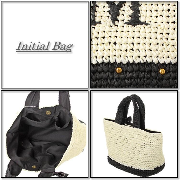 Initial Paper Bag ペーパー バッグ英語文字 イニシャル 草編みかごバッグ 夏 海 ビーチ トートバッグ バッグ Zmb Cobalt Shop 通販 Yahoo ショッピング
