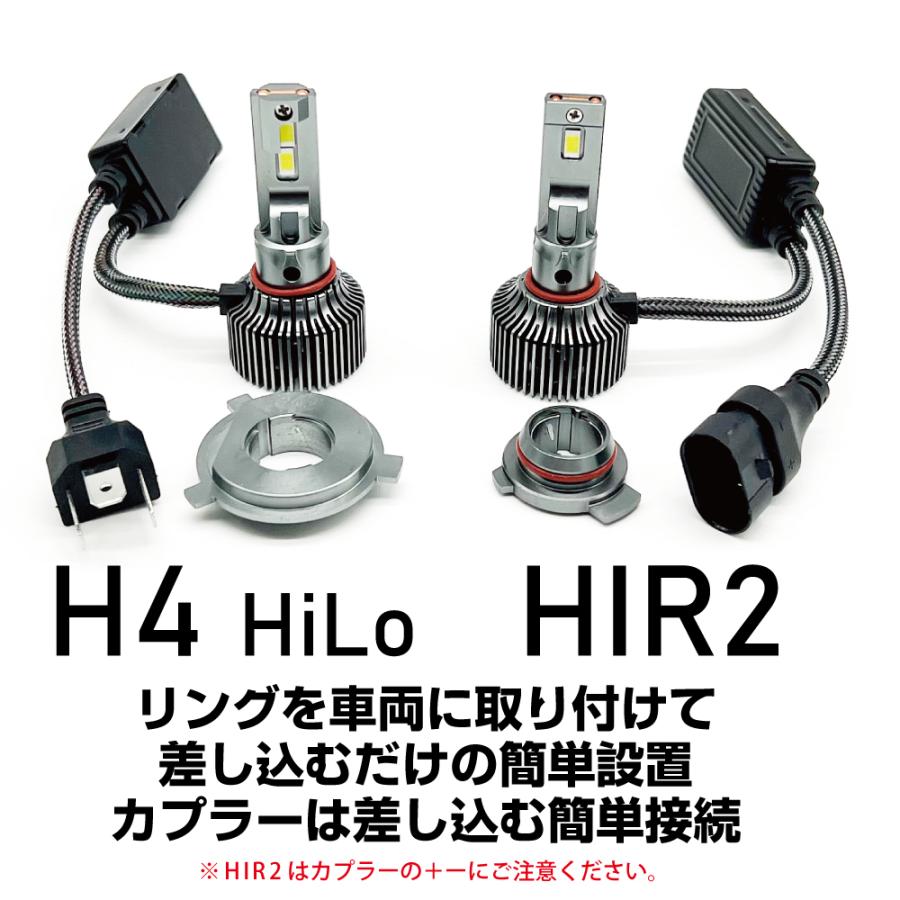 LED ヘッドライト H4 HIR2 6000K 爆光 18000ルーメン ガン