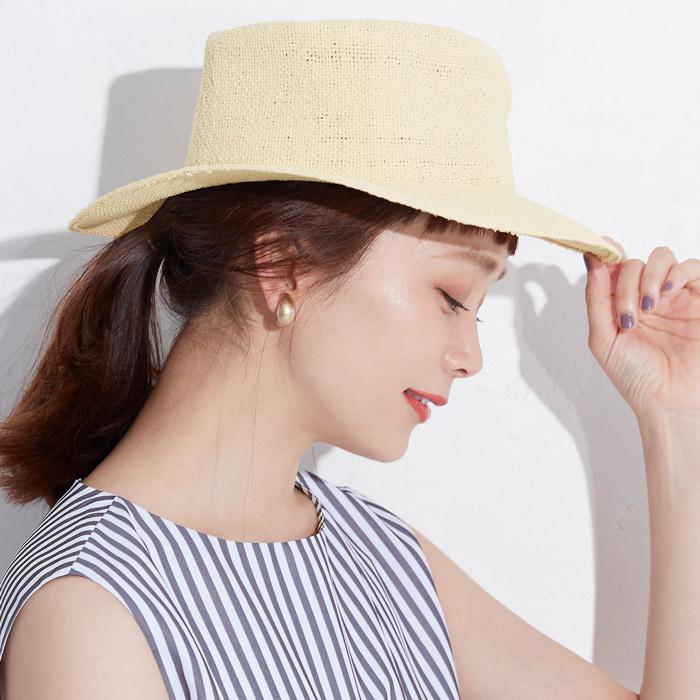 ペーパーハット レディース カンカン帽 麦わら帽子 帽子 ツバ広 ストローハット カジュアル ベージュ 値下げ 1990円 1490円 Coca 品質のいい コカ 21ss メール便不可